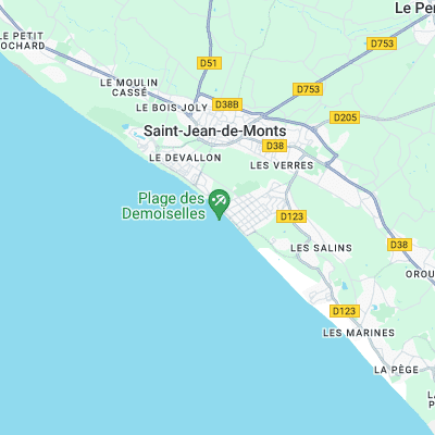 St Jean de Monts surf map