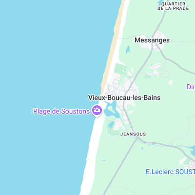 Vieux Boucau surf map