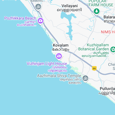 Kovalam surf map