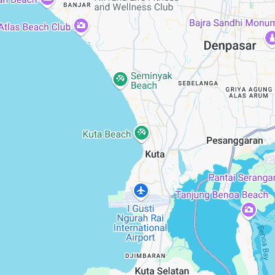 Kuta Beach surf map