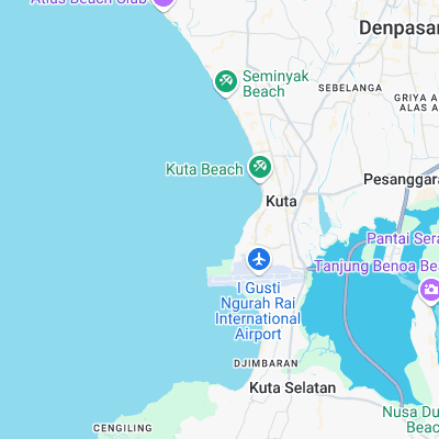 Kuta Reef surf map