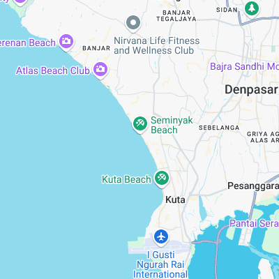 Legian Beach surf map