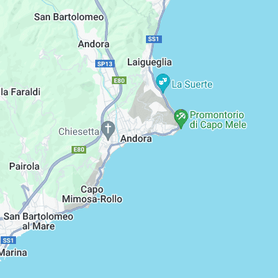 Andora (Liguria) surf map