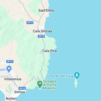 Cala Pira surf map
