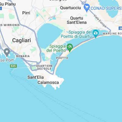 Poetto-Cagliari surf map