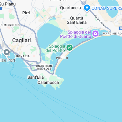 Poetto-Cagliari surf map