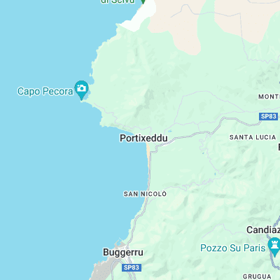 Portixeddu surf map