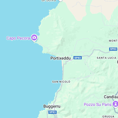 Portixeddu surf map