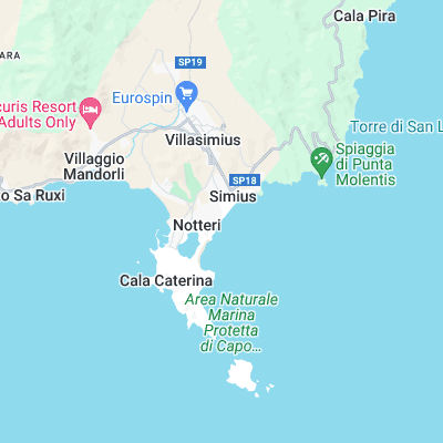 Porto Giunco surf map
