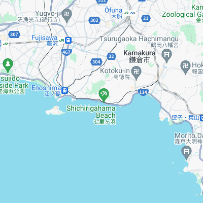 Shichirigahama surf map