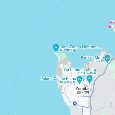 Zanpa Beach surf map