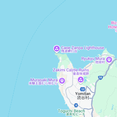 Zanpa Beach surf map