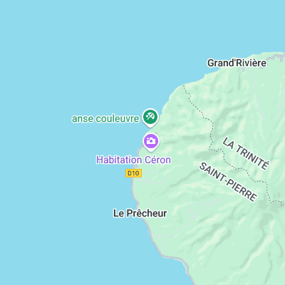 Anse Couleuvre surf map