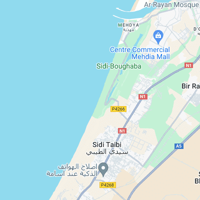 Plage Sidi Boughaba surf map