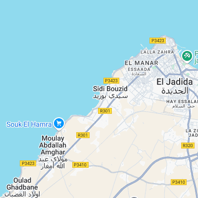 Sidi Bouzid surf map