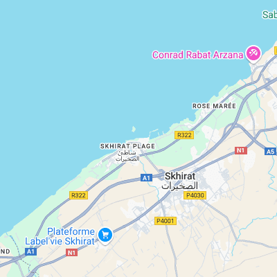 Skhirat Plage surf map