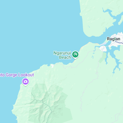 Raglan - Manu Bay surf map