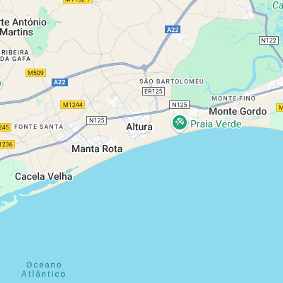 Praia de Altura surf map