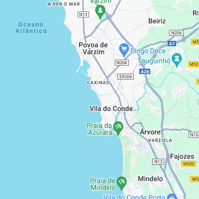 Praia do Rock surf map