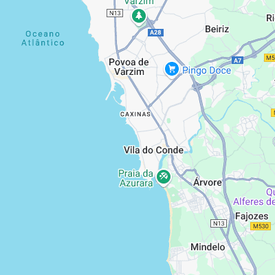 Praia do Rock surf map