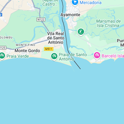 Vila Real Santo Antonio surf map