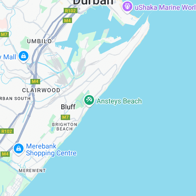 Anstey's Beach surf map