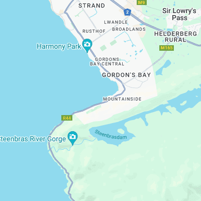 Gordon's Bay , Bikini beach surf map