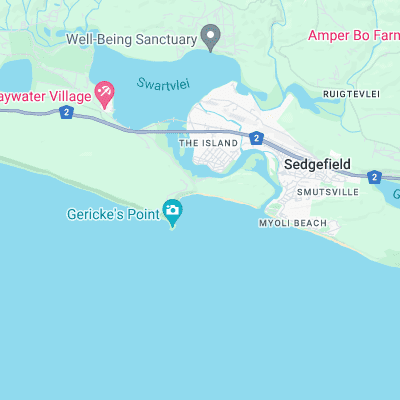 Swartvlei Beach surf map