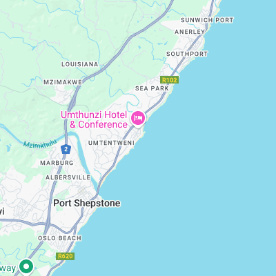 Umtentweni surf map