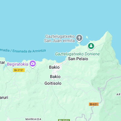 Bakio surf map