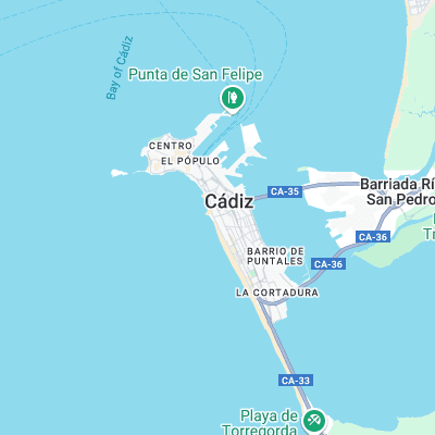 Cadiz surf map