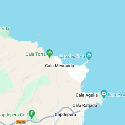 Cala Mesquida( Palma) surf map