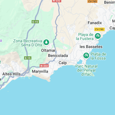 Calpe Rock surf map