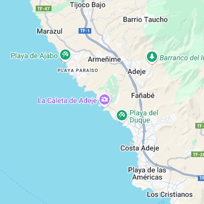 La Caleta de Adeje surf map