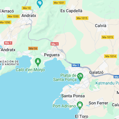 Paguera -Tora- surf map