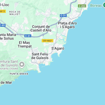 Platja de Sant Pol surf map