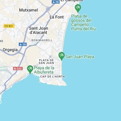 Playa San Juan surf map