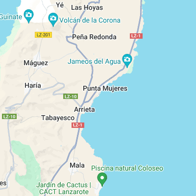 Punta de Mujeres surf map