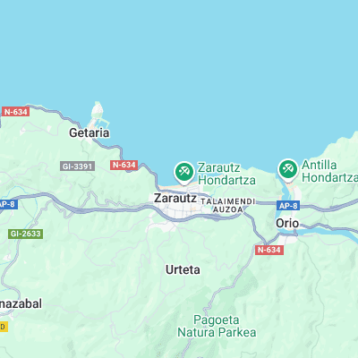 Zarautz surf map