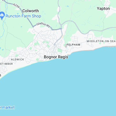 Bognor Regis surf map