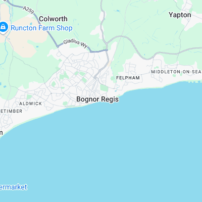 Bognor Regis surf map