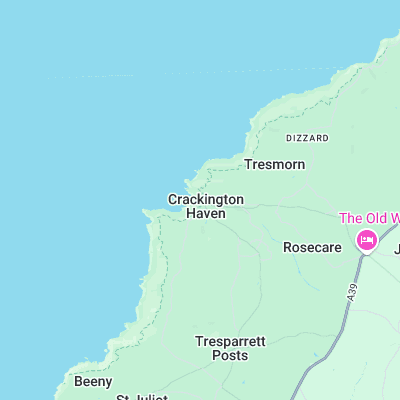 Crackington Haven surf map