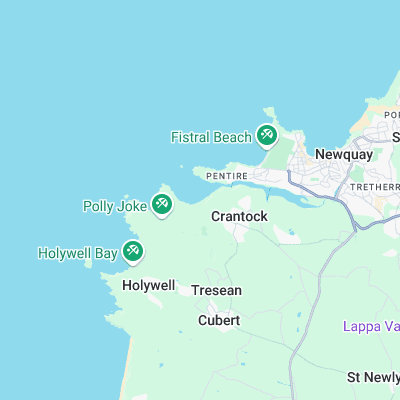 Crantock surf map