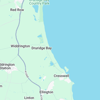 Druridge Bay surf map