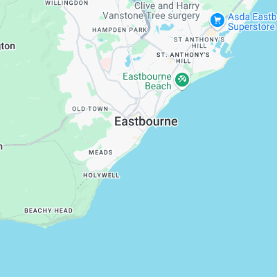 Eastbourne surf map