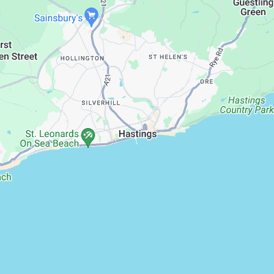 Hastings Pier surf map