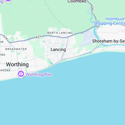 Lancing surf map