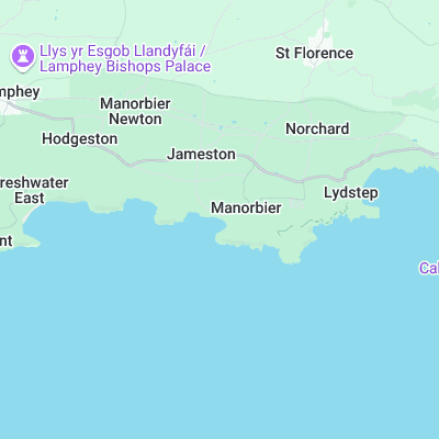 Manorbier surf map