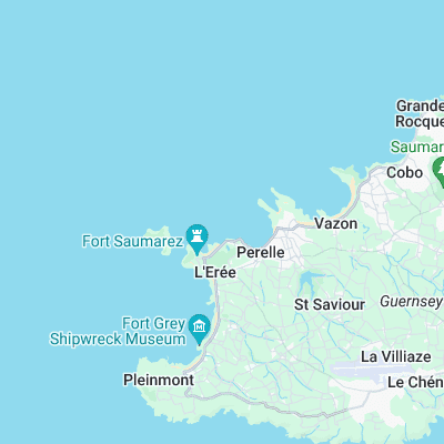 Perelle Left surf map