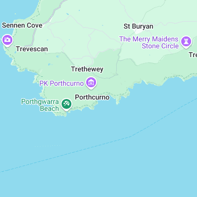 Porthcurno surf map